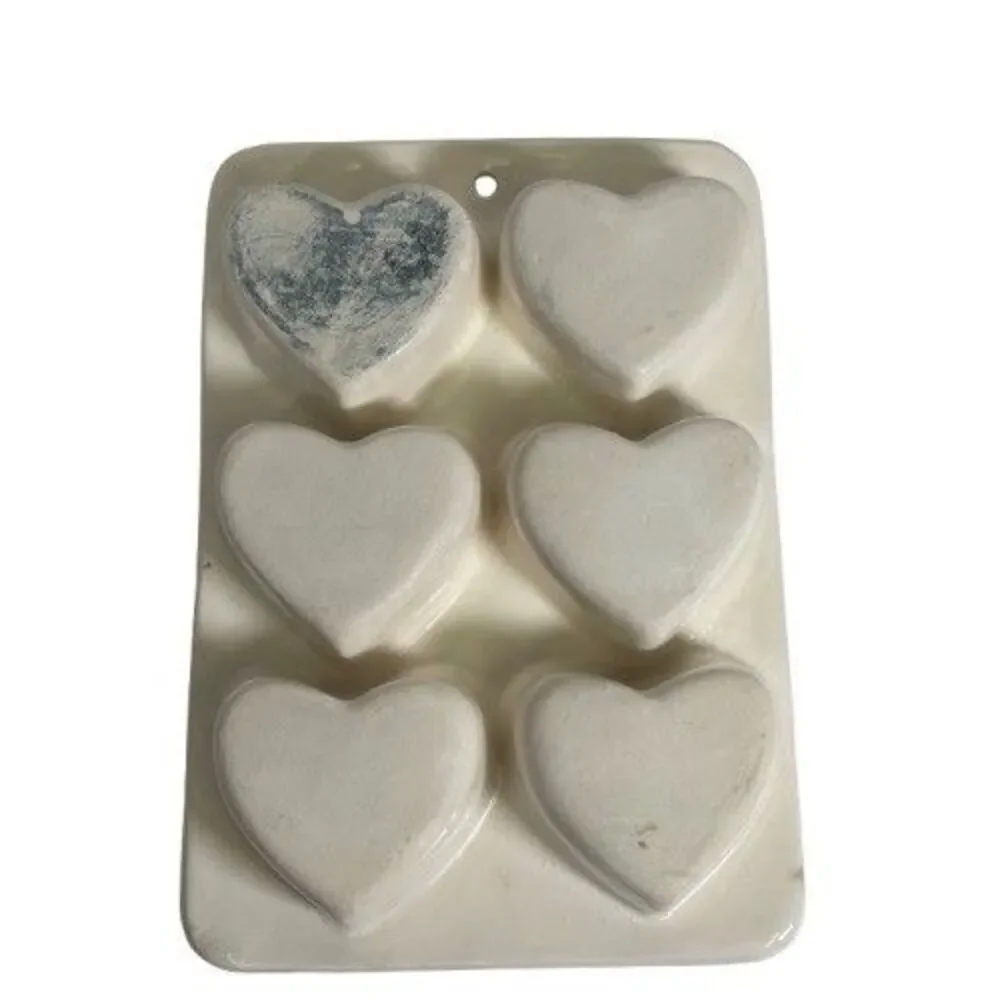 Spongeware Stoneware Heart Muffin Cupcake Baking Pan Cottagecore Granny Core